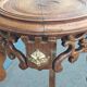 Pedestal table in old natural wood late nineteenth century