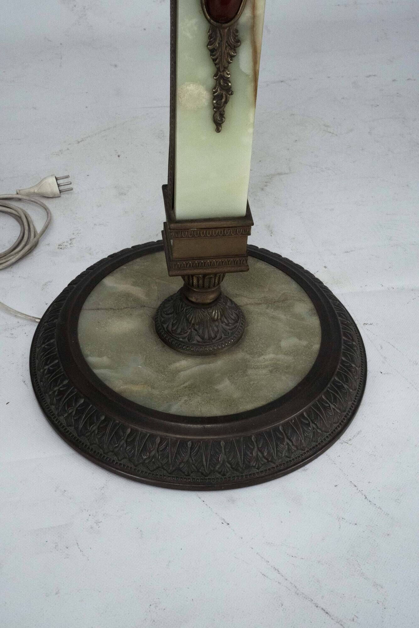 Rare Italian Hollywood Regency Onyx and Bronze Floor Lamp, 1970s