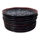 11 flat plates ceramic Moon