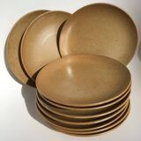 10 Village speckled blond stoneware dessert plates