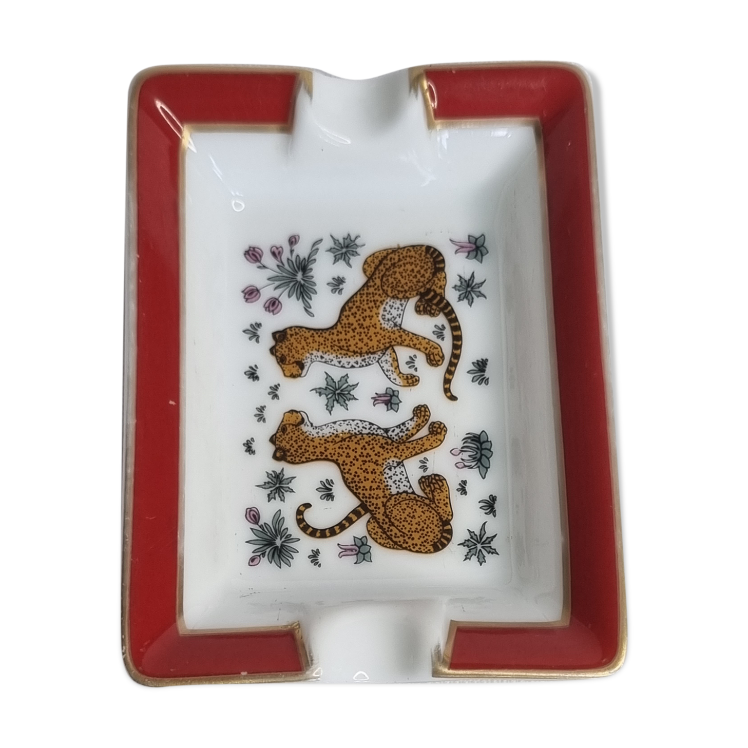 Hermès ashtray decorated with cheetahs, 8 cm