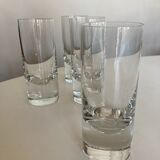 Set of 4 glass cups XL high ball 1970 in half crystal