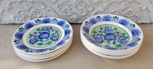 6 flat plates and 6 hollow plates Vloclawek Poland Hand painted