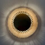 Unique modernist design crystal glass and brass wall light, Austria 1950s