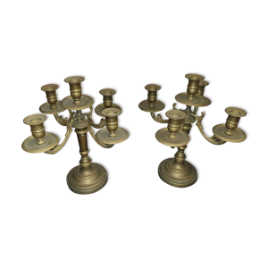 paire de chandeliers laiton doré