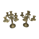 Pair of candlesticks candlesticks candelabres golden brass