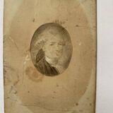 Small miniature portrait from the end of the 18th century in pencil