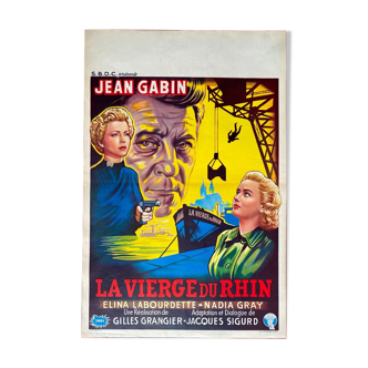 Original cinema poster "The Virgin of the Rhine" Jean Gabin 36x55cm 1953