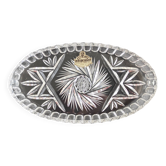 Bohemian crystal oval dish 22.5 x 12 cm