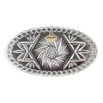 Bohemian crystal oval dish 22.5 x 12 cm
