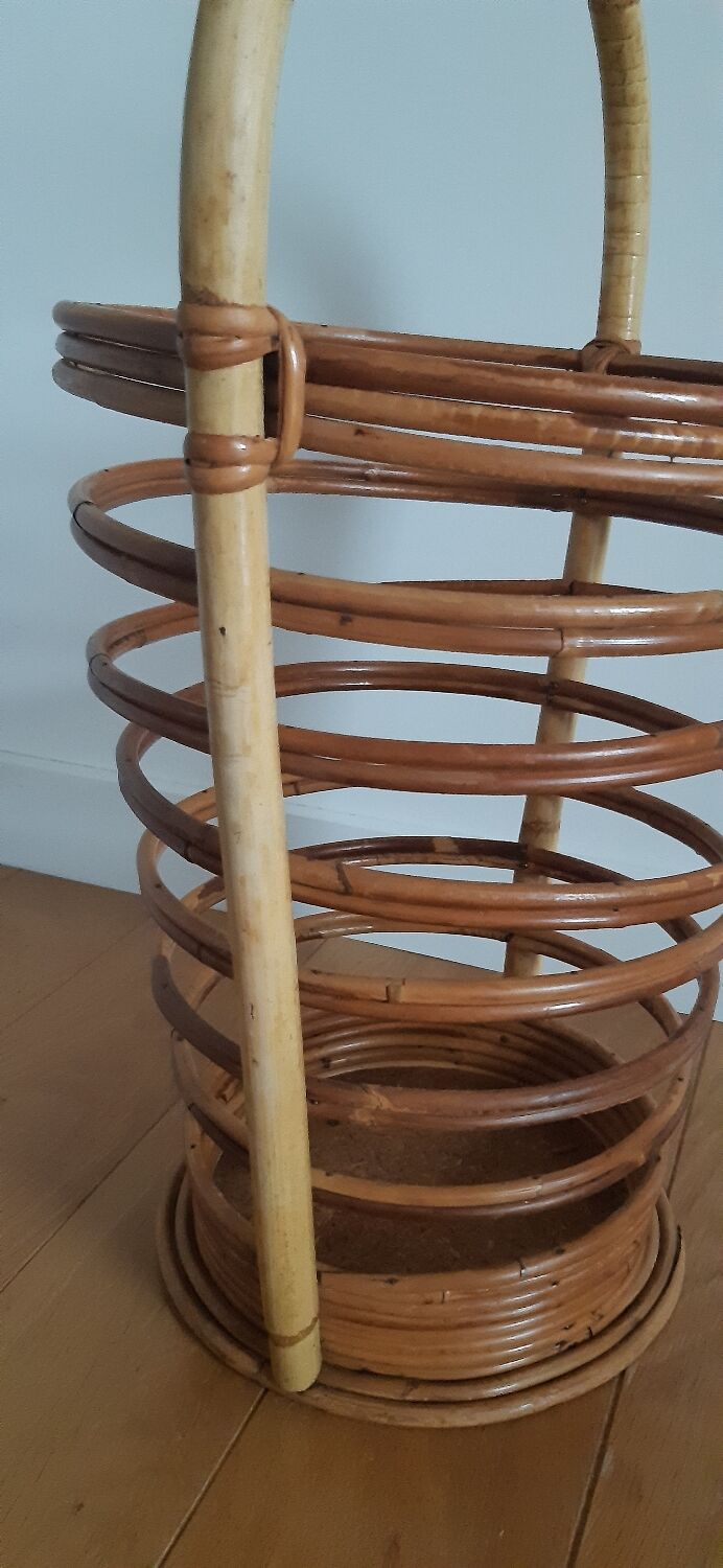 Vintage rattan umbrella stand