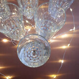 Set of 6 champagne flutes in chiseled glass
