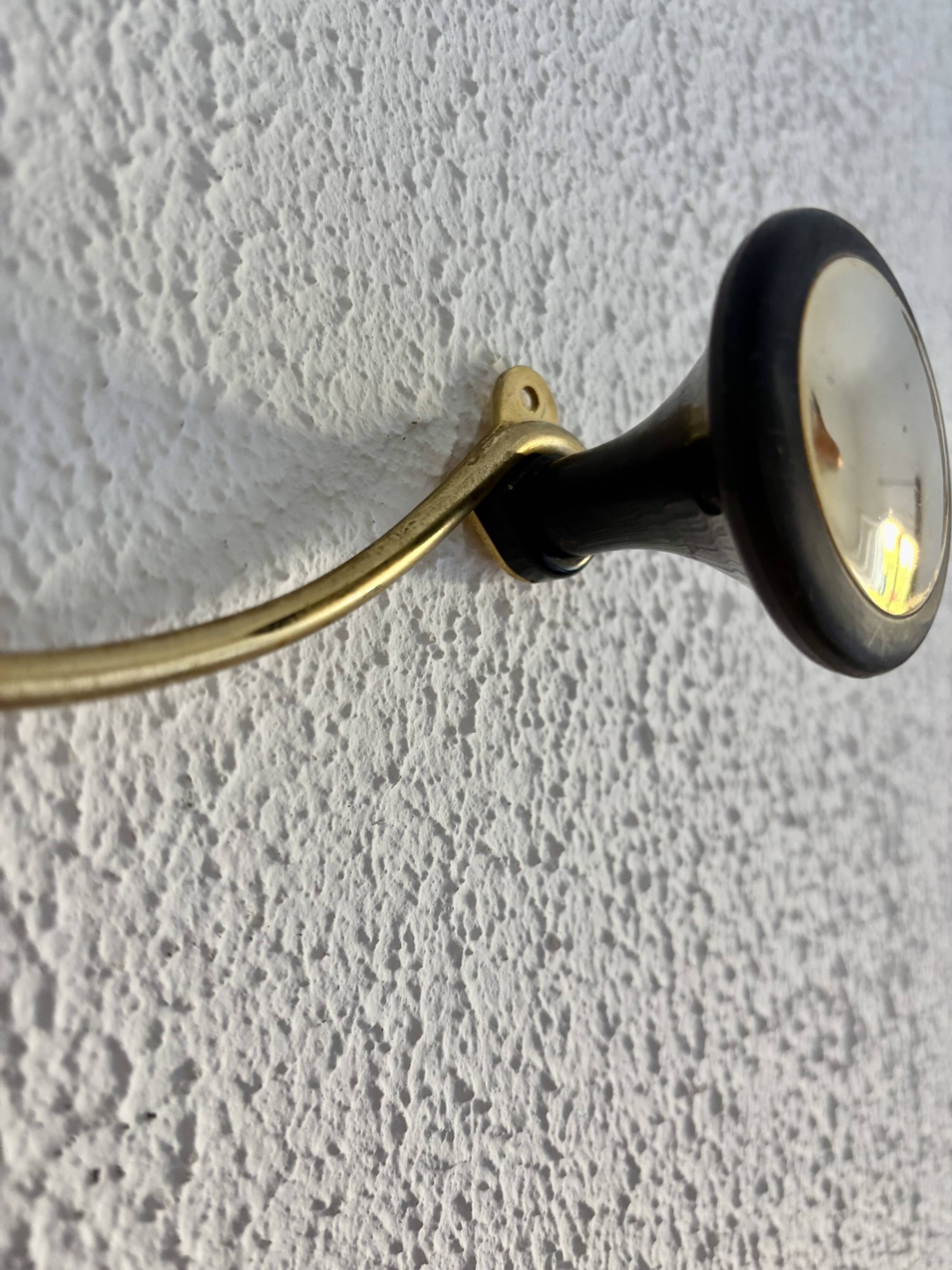 Vintage 1960 gold-plated coat rack with 3 hooks - 45 x 7 cm