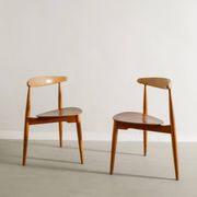 Set of Eight Danish Mid Century Heart Dining Chairs by Hans J Wegner, 1950s
