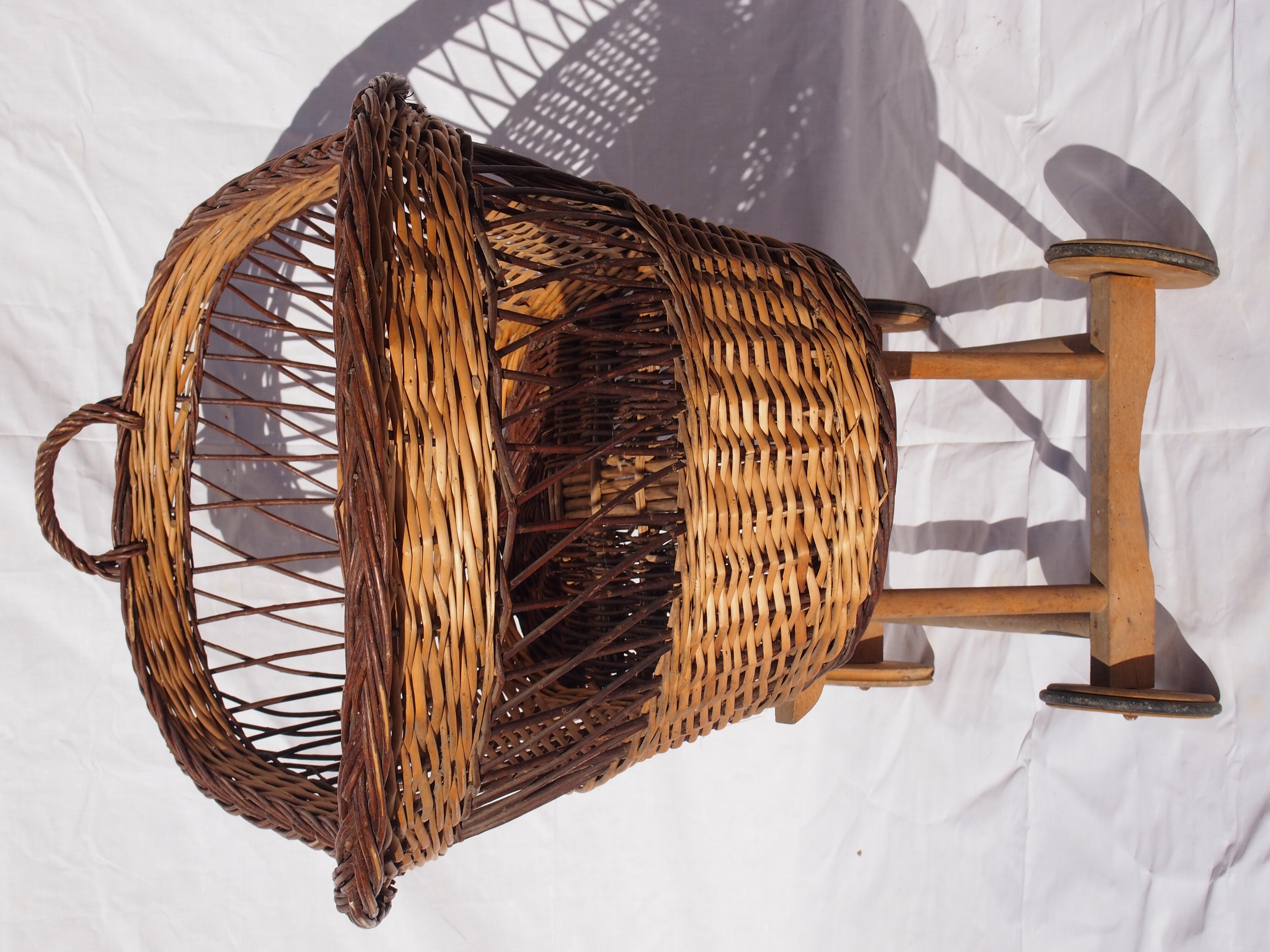 Vintage wicker cradle