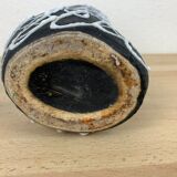 Spaghetti vase free form ceramic Vallauris 50s, red and black