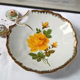 Plat porcelaine de Chauvigny décorée à l'or