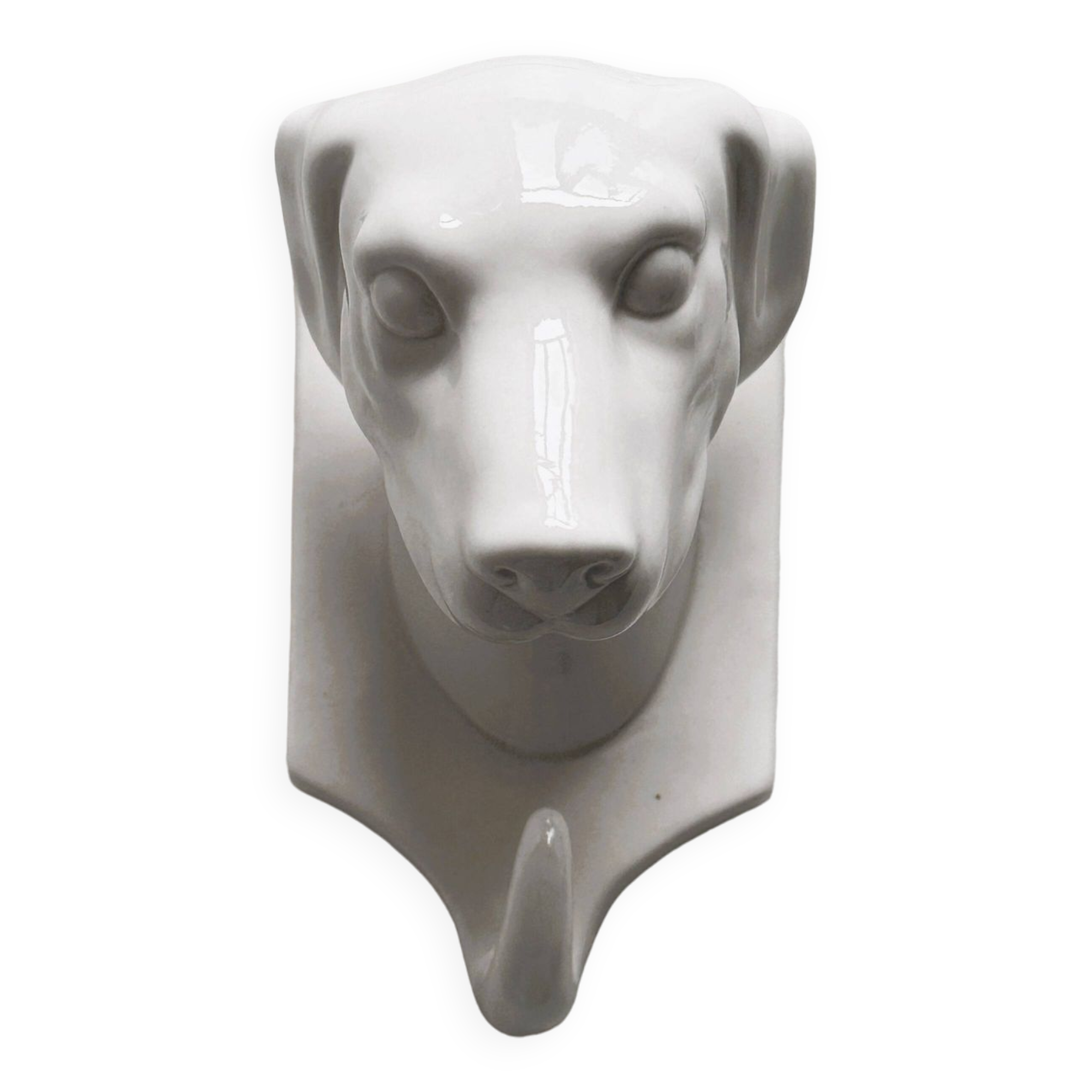 Patère en porcelaine chien.
