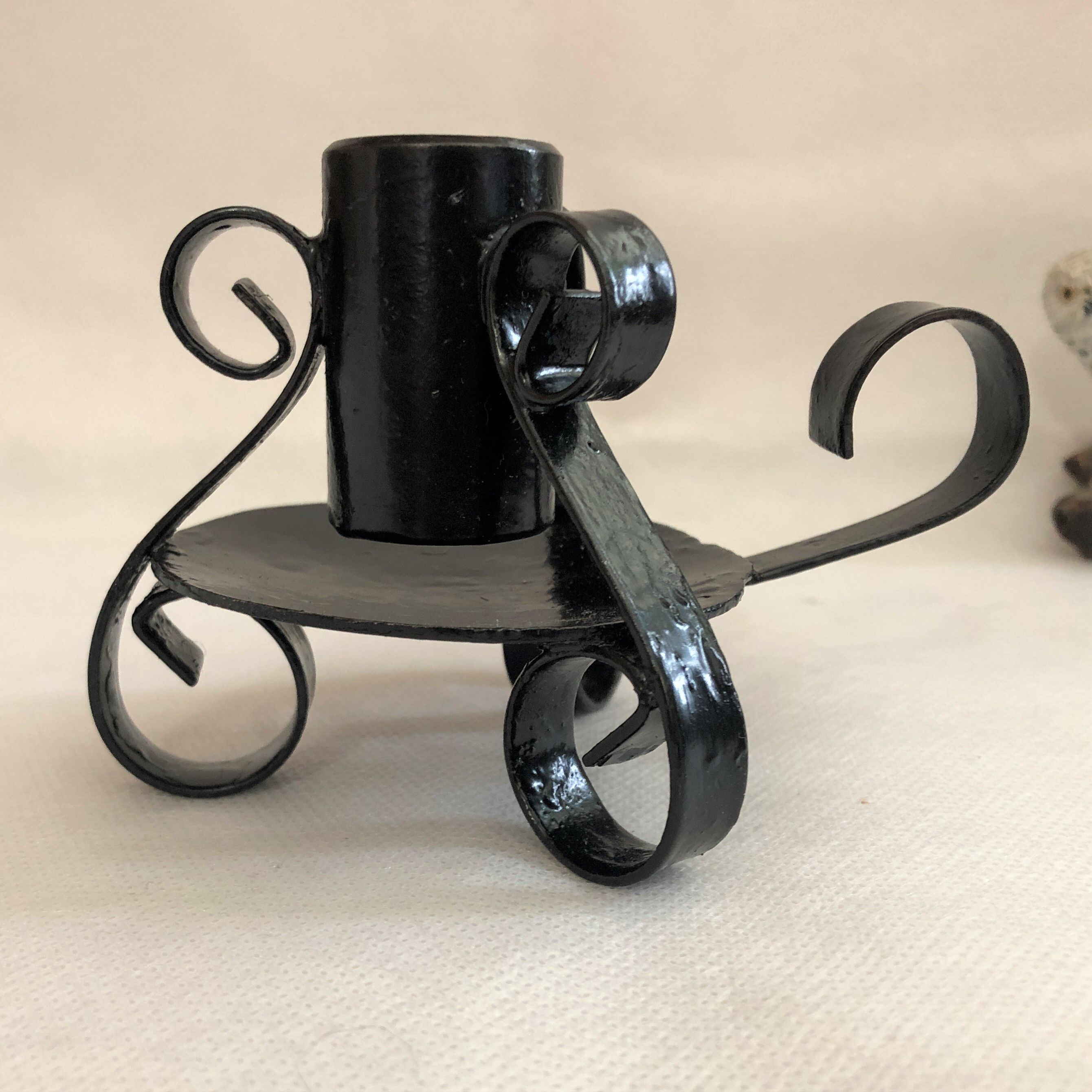 Hand candle holder handmade wrought wrought iron twisted