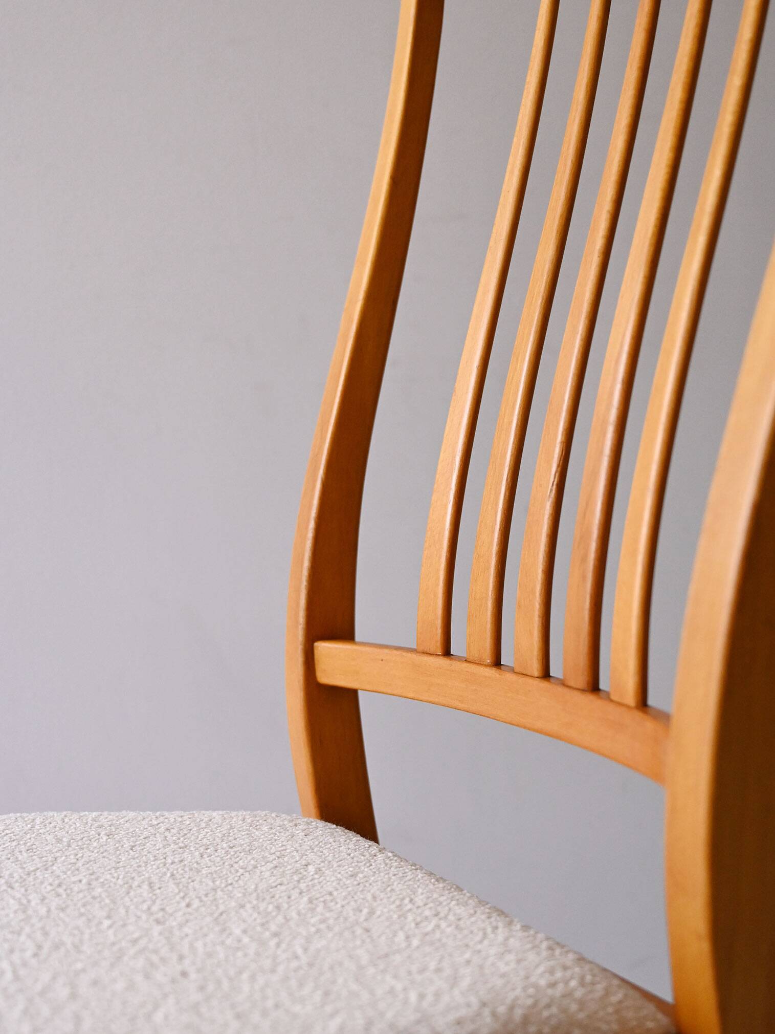 Lot de 4 chaises scandinaves vintage en hêtre des années 1950
