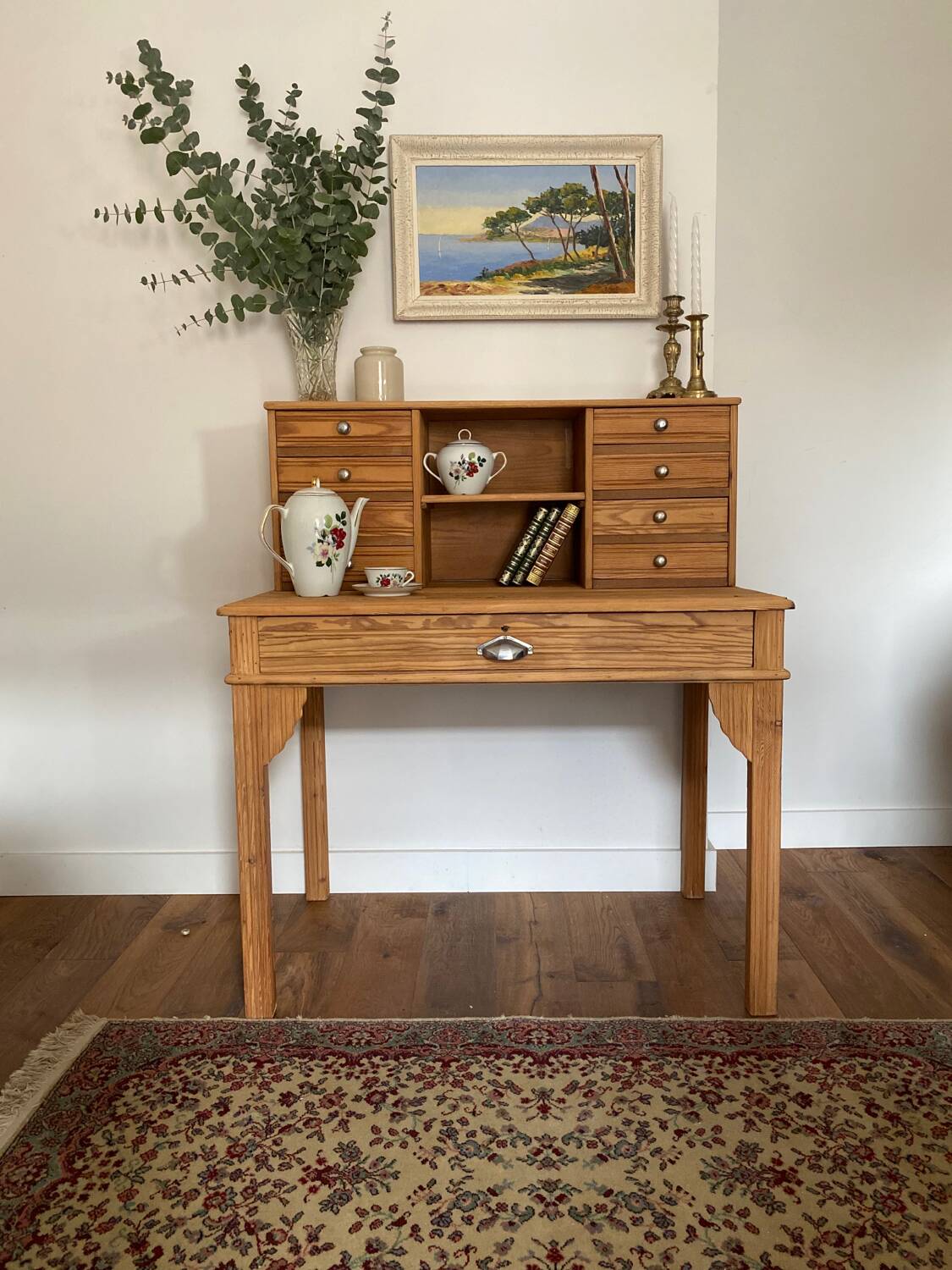 Magnificent Art Deco style secretary desk in old wood