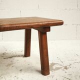 Coffee table, solid oak side table, folk art, 1950