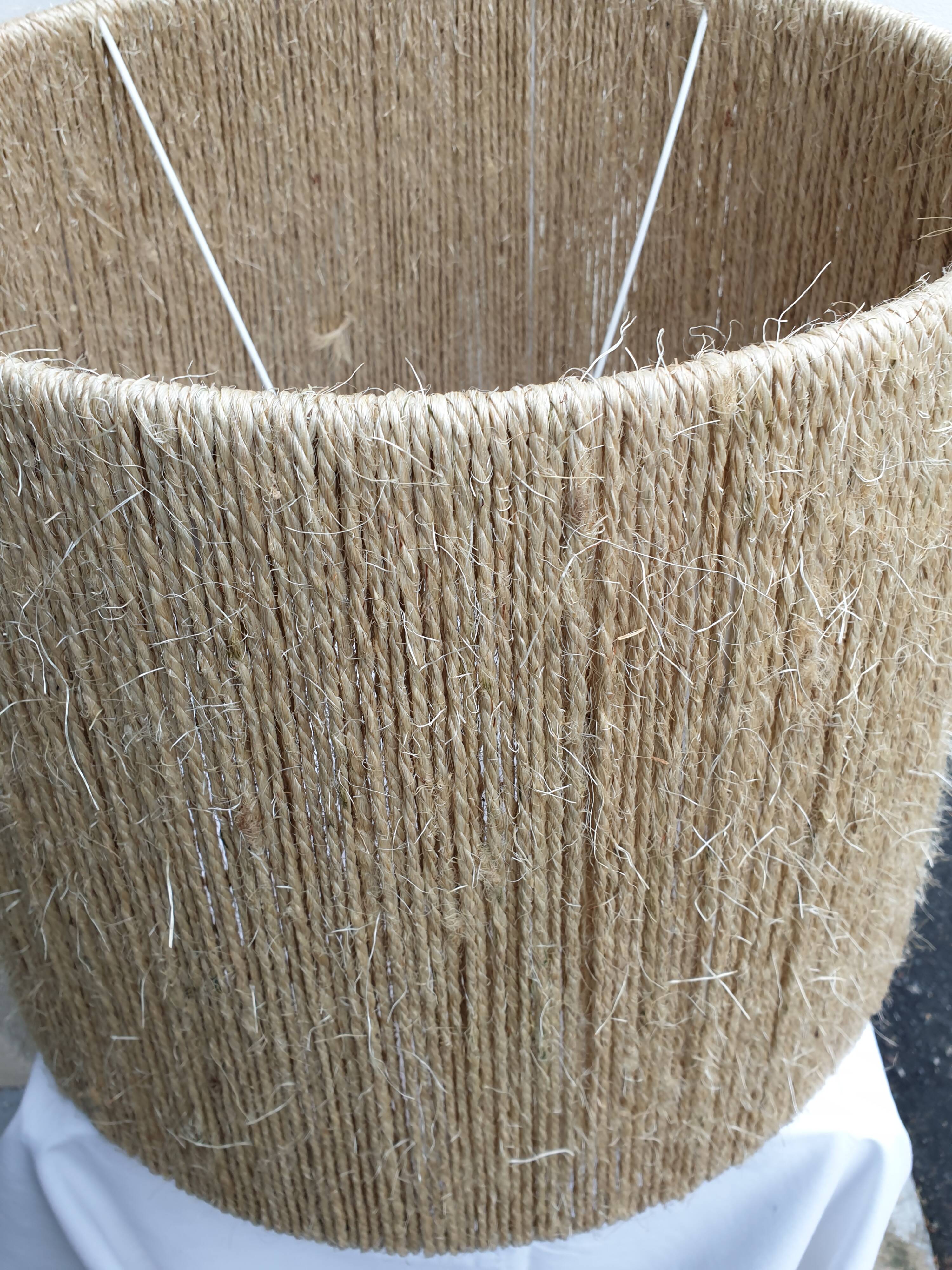 Natural rope lampshade low diameter 55 high 42