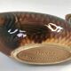 Sauciere fish Sarreguemines France chestnut majolica vintage