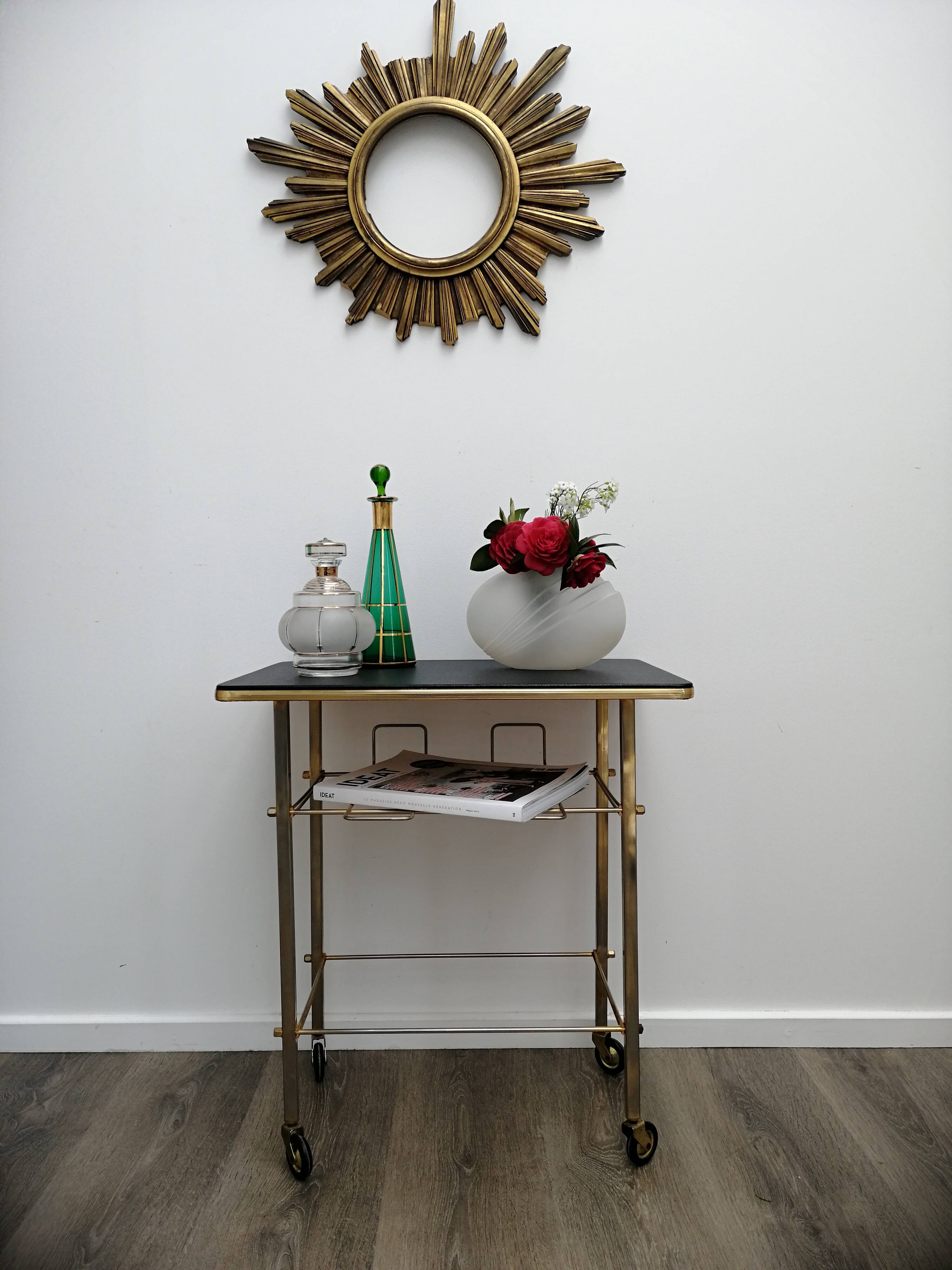 Black & gold side table