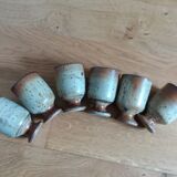 6 standing cups in pyrite stoneware