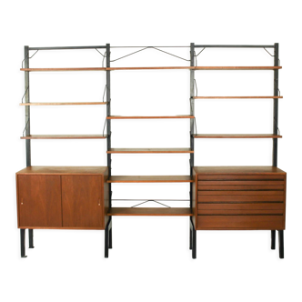 Danish Modular Teak Wall Unit by Poul Cadovius, 1960s