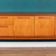 Retro Teak 1960s Long Meredew Sideboard On Hairpin Legs