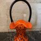 Blown glass basket vase