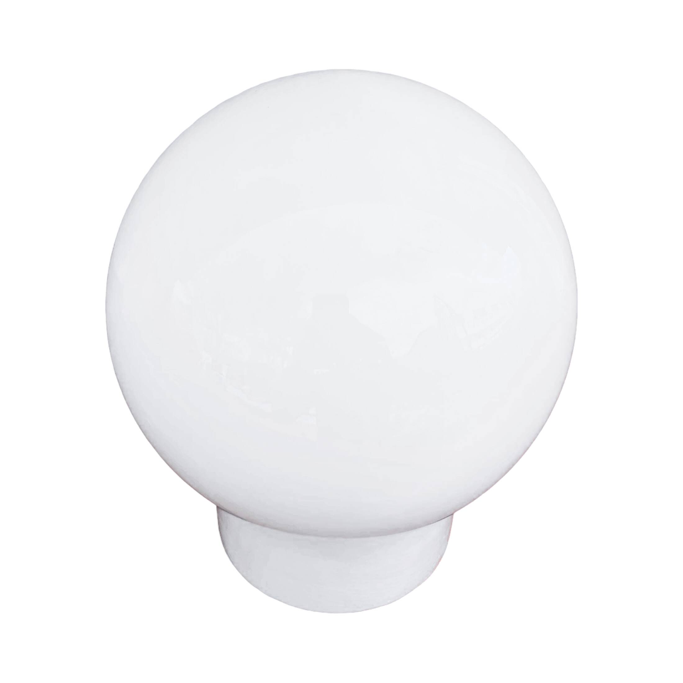Industrial spherical wall lamp, white, OWS100, Poland, 1960s PRL