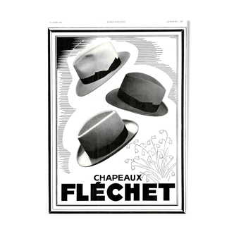 Vintage poster 30s Chapeau Fléchet