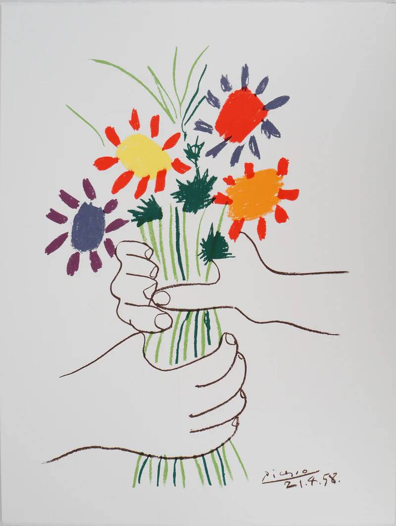 Pablo Picasso: The Bouquet of Peace, signed lithograph