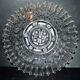Old molded glass cake dish cutter - ivy decoration wavy edge 31cm