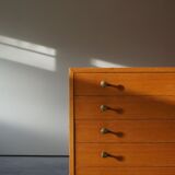 Oregon Pine Chest of Drawers with Brass Handles, 1970s