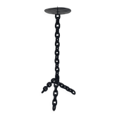 BlackvVintage brutalist chain decor floor candleholder