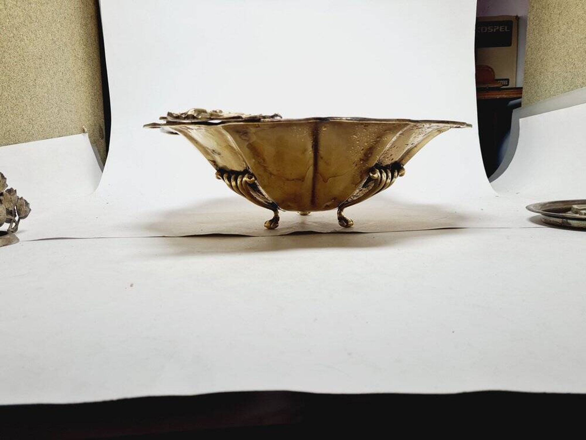 Art Deco hammered bowl on stand, Germany, 1930s