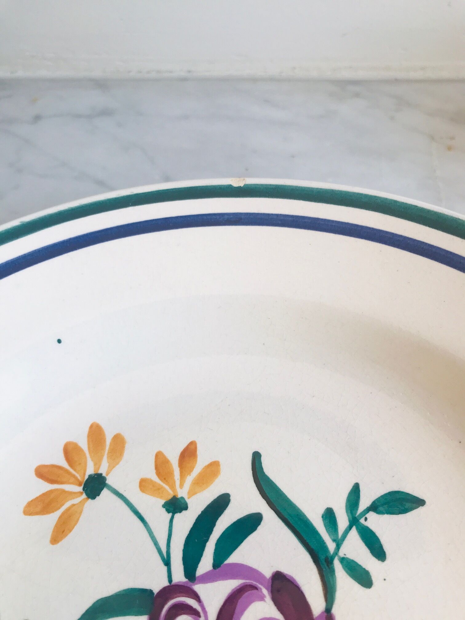 Set of 6 hollow plates and Longchamp oval serving dish