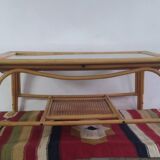 Table basse bambou et rotin