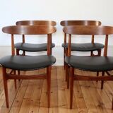 4 chairs Scandinavian 60s teak