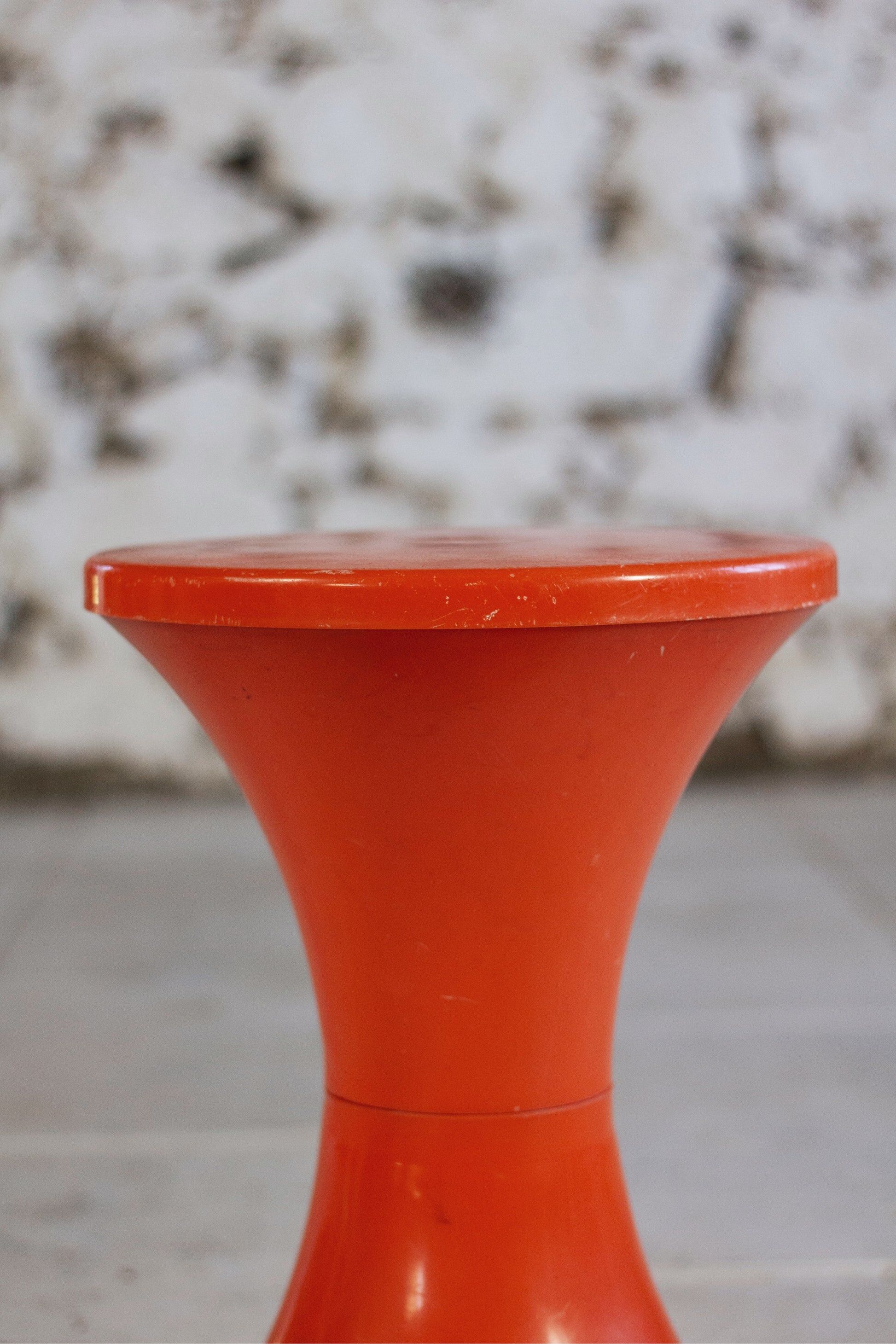 Dark orange Tam Tam stool by Henri Massonnet for Stamp, 1970