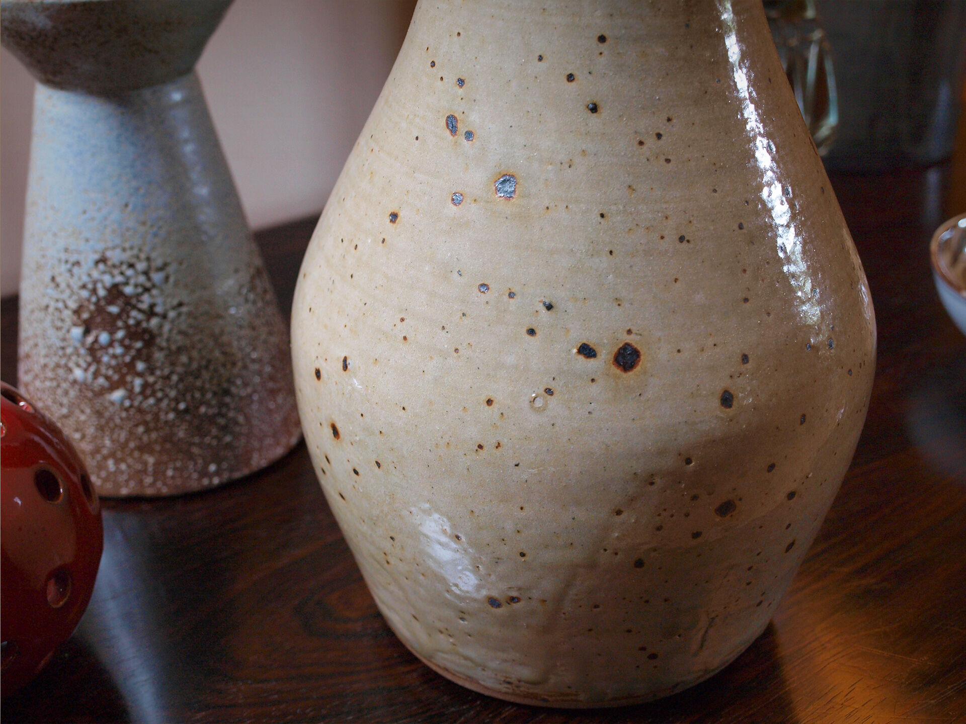 Pyrite sandstone vase by Jean Migeon in La Borne, 60s