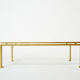 Coffee table beaten iron gilded glass Maison Ramsay 1950
