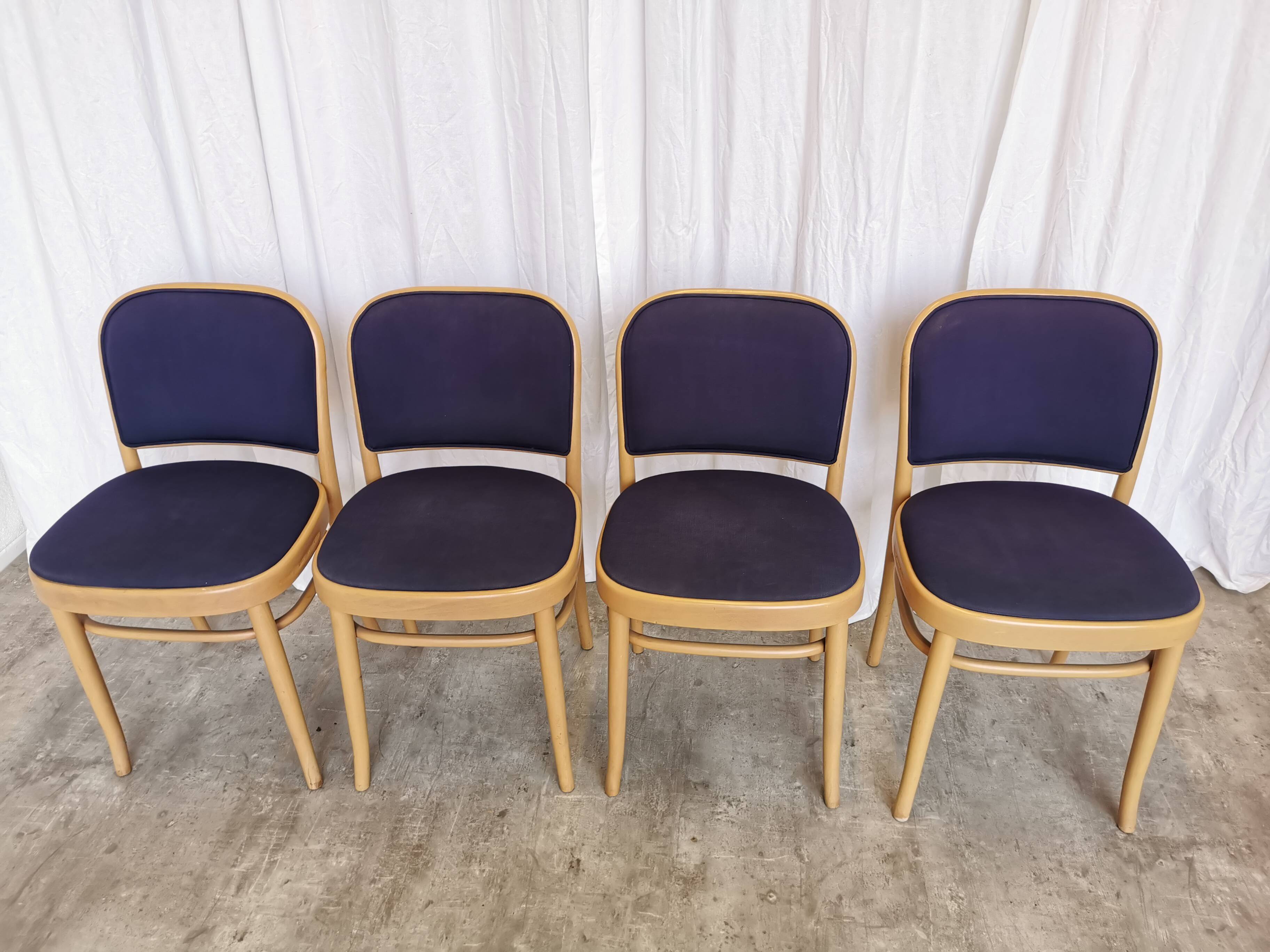 Vintage Bentwood Dining Chairs - Set of 4 - Joseph Hoffmann Thonet Design