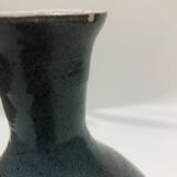Speckled blue ceramic vase signed AP