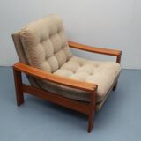 1970s armchair beige in oak