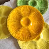 Digoin Sarreguemines oyster plates in slip